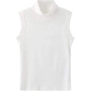 Cubic Turtleneck Fitted Vest White L female