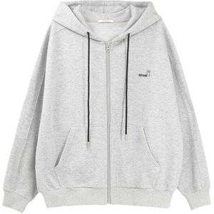 Cubic Boyfriend Zip Up Hoodie Silver UN female