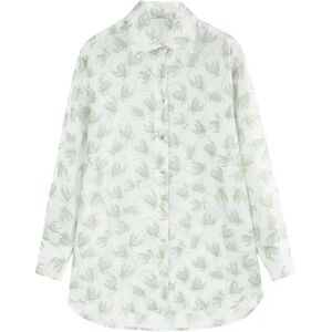 Cubic Loose Printed Sheer Shirt Light Green M female