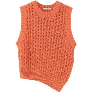 Cubic Cropped Asymmetric Knit Vest Orange UN female