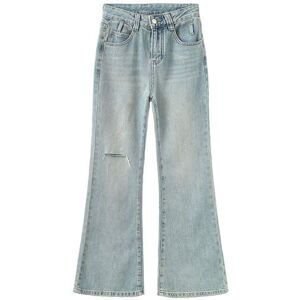 Cubic Distressed Wide Leg Flared Jeans Light Blue XL female