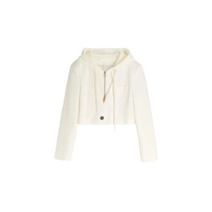 Cubic Single Breasted Cropped Blazer with Attached Hoodie Beige M female