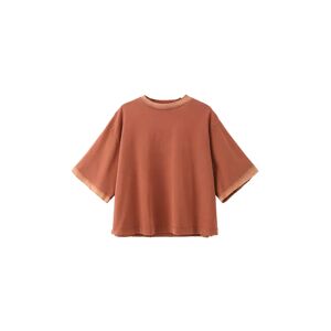 Cubic Garment Dyed Cotton Mock Neck T-Shirt Rust Red UN female
