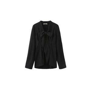 Cubic Classic Neck Tie Blouse Black S female