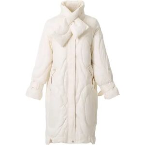 Cubic Long Duck Down Coat With Scarf White M female