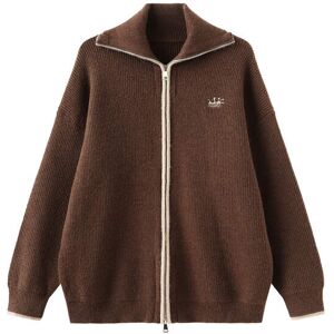 Cubic High Neck Zip Up Knit Cardigan Sienna M female