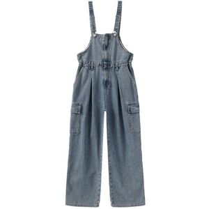 Cubic Denim Cargo Overalls Light Blue M female