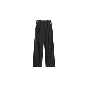 Cubic Checkered Peekaboo Tailored Trousers Black M female