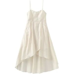 Cubic High-Low Hem Sling Dress Beige S female