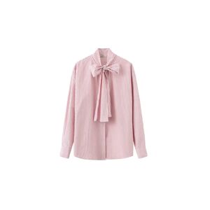 Cubic Striped Boyfriend Neck Tie Shirt Pink UN female