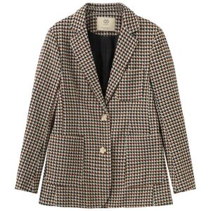 Cubic Plaid Thick Classic Blazer Brown M female