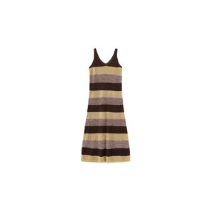 Cubic Striped Sleeveless Knit Maxi Dress Brown UN female