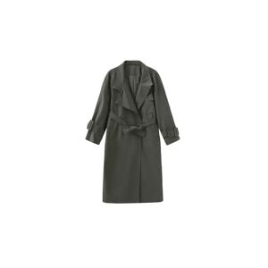 Cubic Overlay Mid-Length Trench Coat Gray UN female