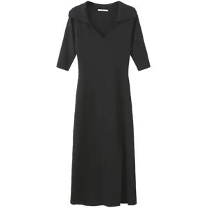 Cubic 3/4 Sleeve Slitted Dress Black S female