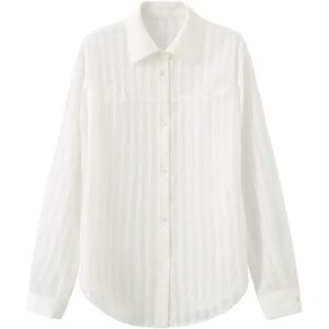 Cubic Striped Classic Shirt White L female