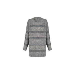Cubic Striped Long Oversized Sweater Gray UN female