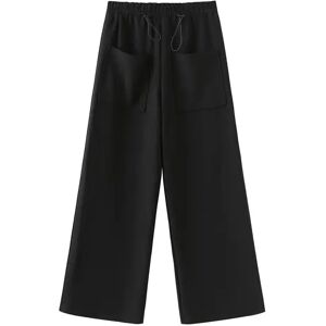 Cubic Double Drawstring Wide Leg Joggers Black M female