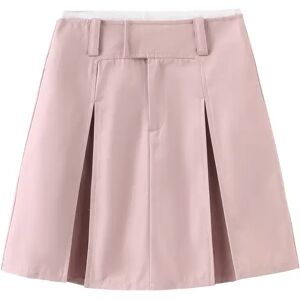 Cubic Pleated Short Skirt Pink M female