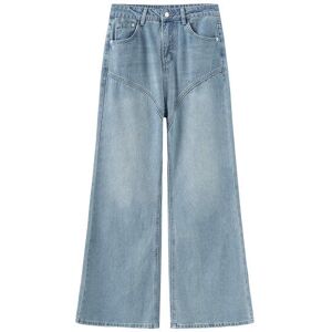 Cubic Wide Leg Curved Panel Jeans Blue L female