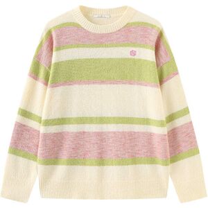 Cubic Striped Knit Sweater Green S female