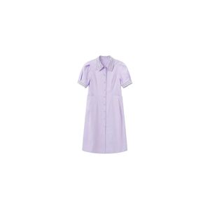 Cubic Pure Cotton Short Puff Sleeve Midi Dress Purple S female