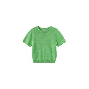 Cubic Round Neck Loose Knit T-Shirt Green UN female