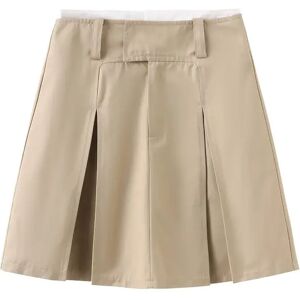 Cubic Pleated Short Skirt Tan S female