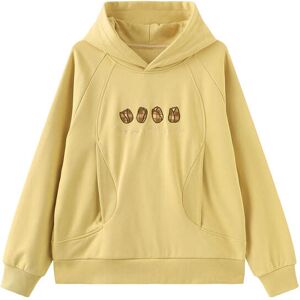 Cubic Floral Printed Hoodie Yellow S female