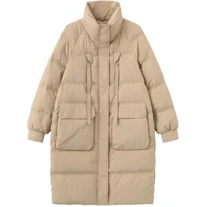 Cubic Raglan Long Puffer Down Coat Tan L female