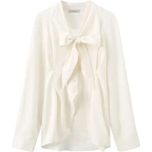 Cubic Classic Neck Tie Blouse White S female