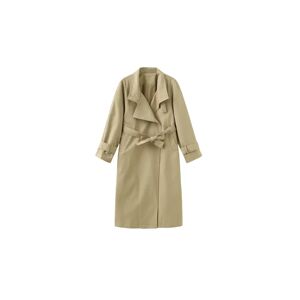 Cubic Overlay Mid-Length Trench Coat Khaki UN female