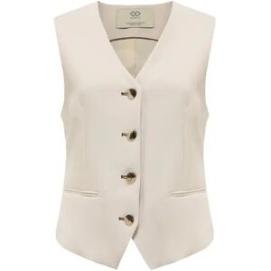 Cubic Tortoiseshell Buttoned Suit Vest Beige L female