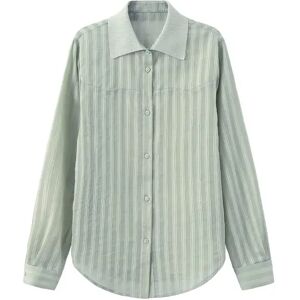 Cubic Striped Classic Shirt Light Green S female