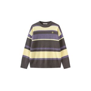 Cubic Striped Knit Sweater Purple S female