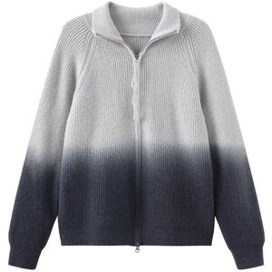 Cubic Tie-Dye Zipper Knit Cardigan Grey UN female