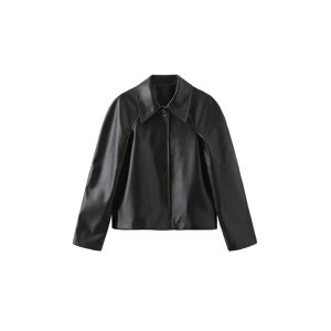 Cubic Oversized Faux Leather Jacket Black M female