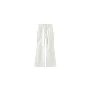 Cubic Distressed Wide Leg Flared Jeans White L female