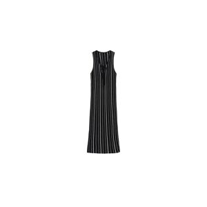 Cubic High Slit Striped Knit Sleeveless Dress Black UN female