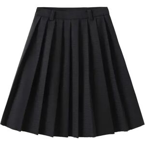 Cubic Plaid Pleated Skirt Black L female