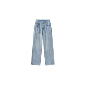 Cubic Fray Panelled Wide Leg Jeans Blue S female