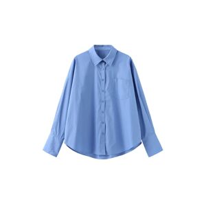 Cubic Classic Shirt with Turn-Up Cuffs Blue M female