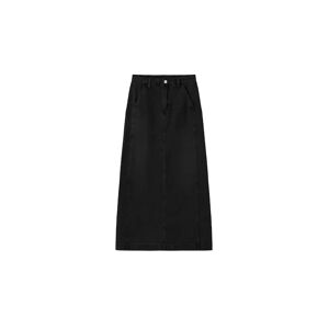 Cubic High Waisted A-line Denim Skirt Black XL female