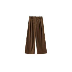 Cubic Wide Leg Double Pleated Trousers Coffee S female