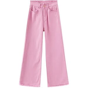 Cubic Raw Edge Wide Leg Jeans Pink L female