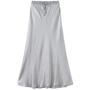 Cubic 100% Heavyweight Acetate Bias Cut Skirt Silver S female