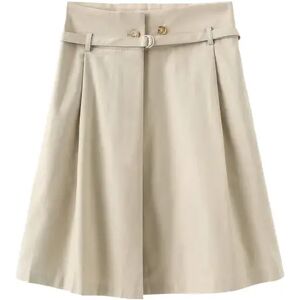 Cubic A-line Round Skirt with Wool Blend Apricot L female