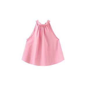 Cubic Pinstriped Babydoll Top Pink UN female