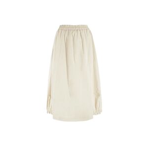 Cubic Elasticated Waist A-line Midi Skirt Beige S female