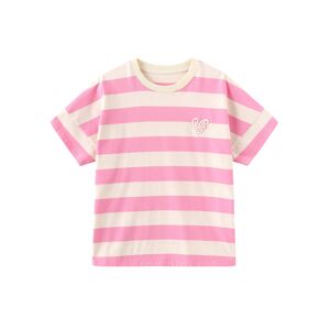 CUBIC Heart Oversized Striped T-Shirt Pink M female