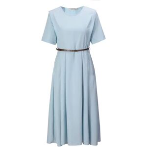 Cubic Round Neck Short Sleeve Midi Dress Light Blue M female